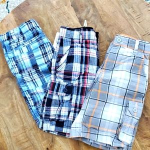 Boys Plaid Cargo Shorts Bundle
